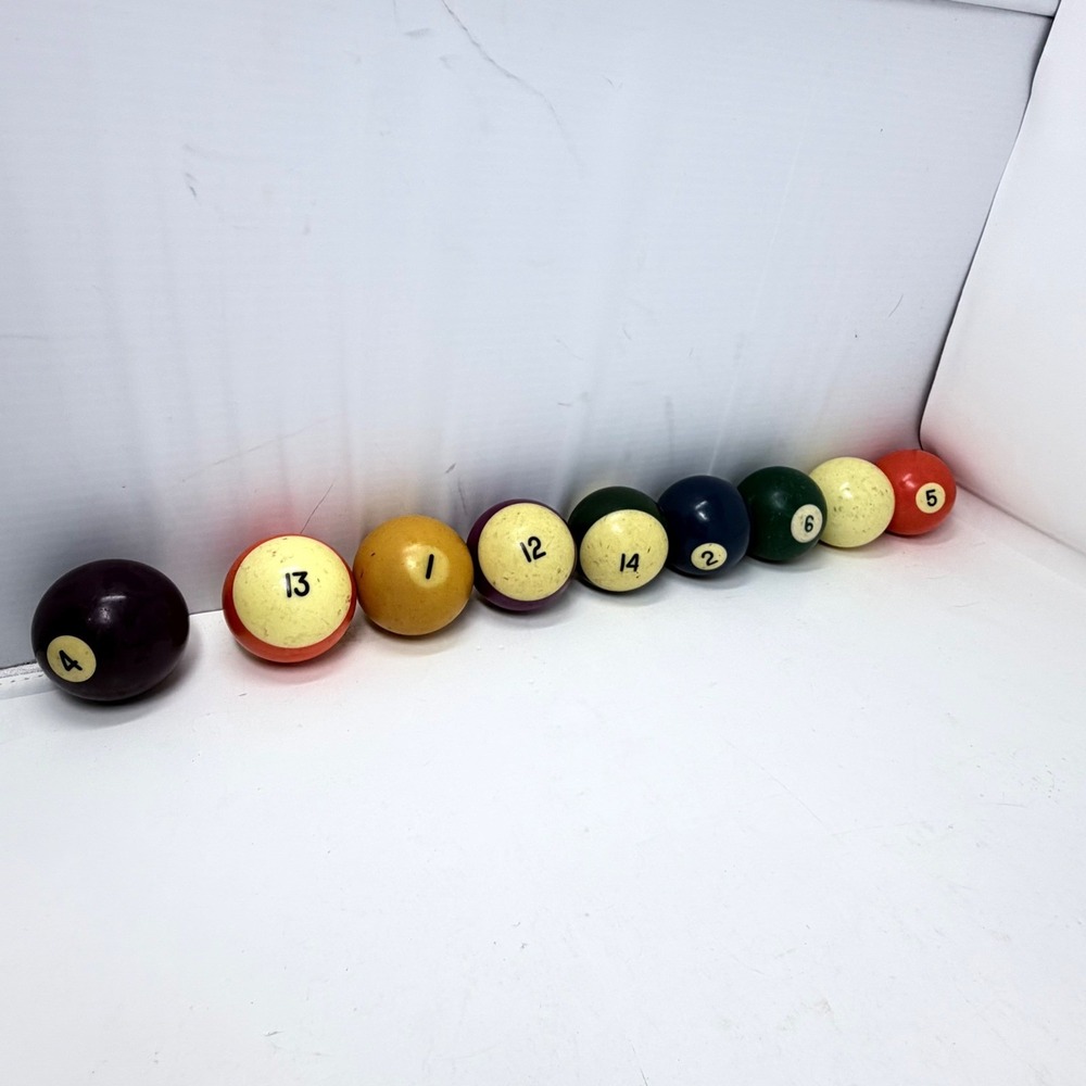 Unbranded‎ Billiard Pool Balls Unisex OS Multicolor Vintage Mixed Set of 9